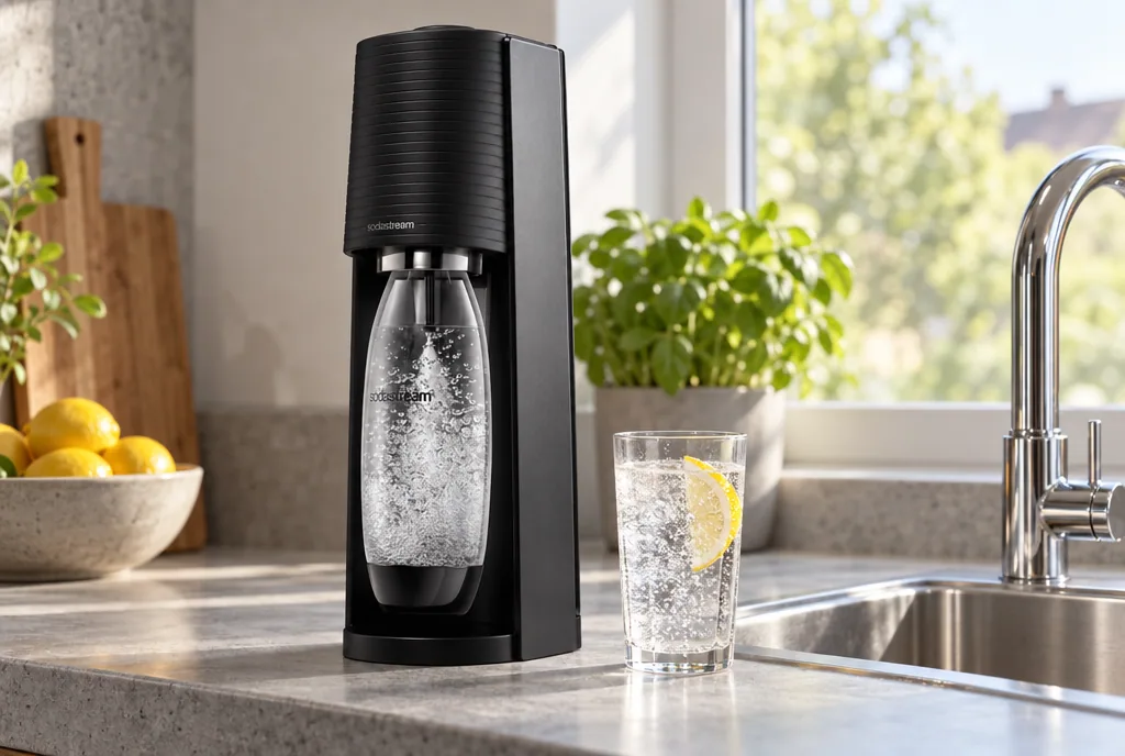 testx.se testar SodaStream Terra Black with Carbon Cylinder: kolsyremaskin bäst i test i vardagsmiljö