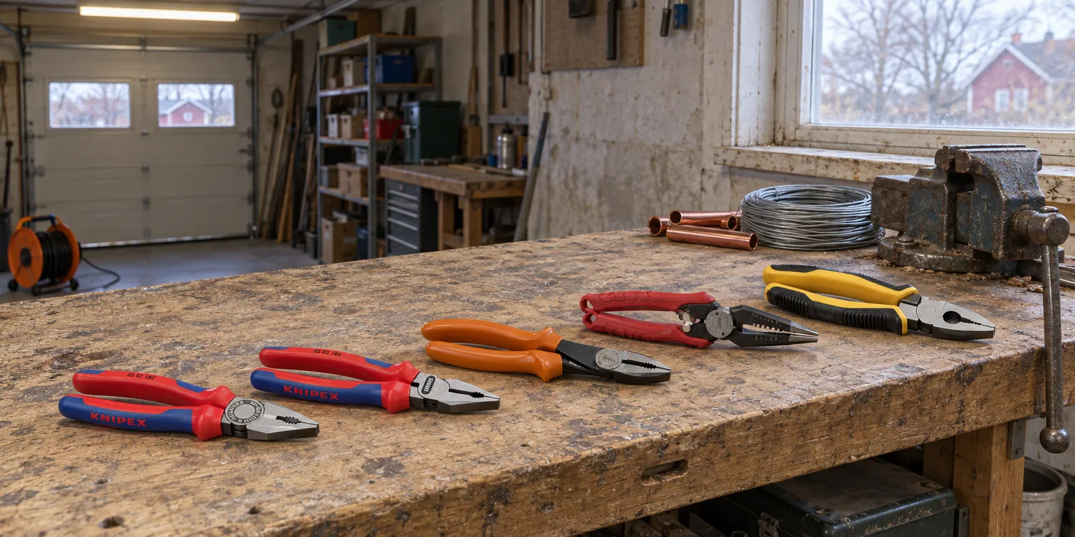 Testvinnarna från testet av kombinationstång: Knipex 03 02 180, Knipex 02 02 180, Bahco 2628 S-180, Milwaukee 4932478554, Stanley STHT0-74454