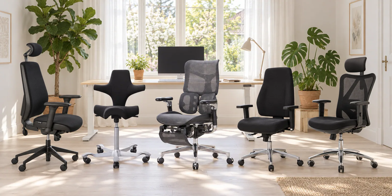 Testvinnarna från testet av kontorsstol: Sun-Flex Officechair HB, HÅG Capisco 8106, Sihoo Doro S300, Topstar P91, Sihoo M18