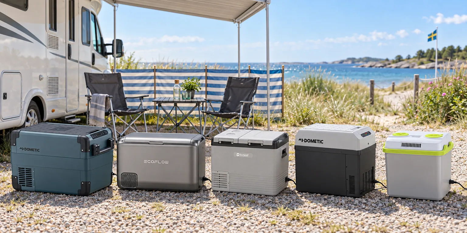 Testvinnarna från testet av kylbox: Dometic CFX2 28, Ecoflow Glacier Classic 35L, Outwell Arctic Chill 41 Dual Zone, Dometic TropiCool TCX 21, Severin TKB 2925