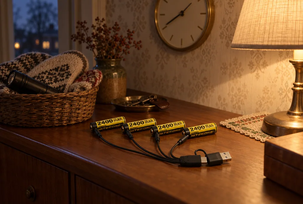 testx.se testar NiteCore NH2400 AA 4-pack: bästa litiumjonbatteri med usb-c i vardagsmiljö