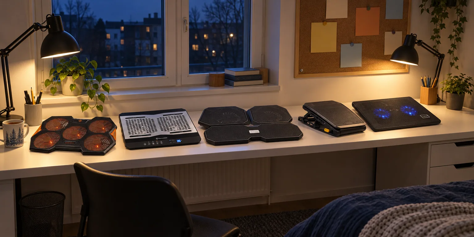 Testvinnarna från testet av laptopkylare: Deltaco GAM-072, Thermaltake Massive TM, DeepCool Multi Core X6, Targus Chill Mat, Esperanza Tivano EA144