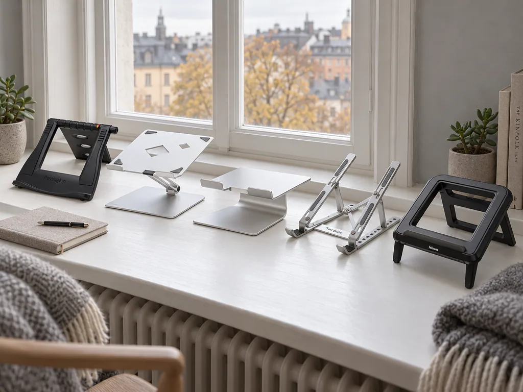 Olika sorters laptopställ: de fem testade modellerna sida vid sida