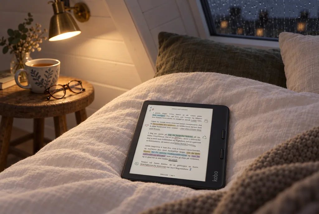 testx.se testar Kobo Libra Colour: bästa färgläsplatta i vardagsmiljö