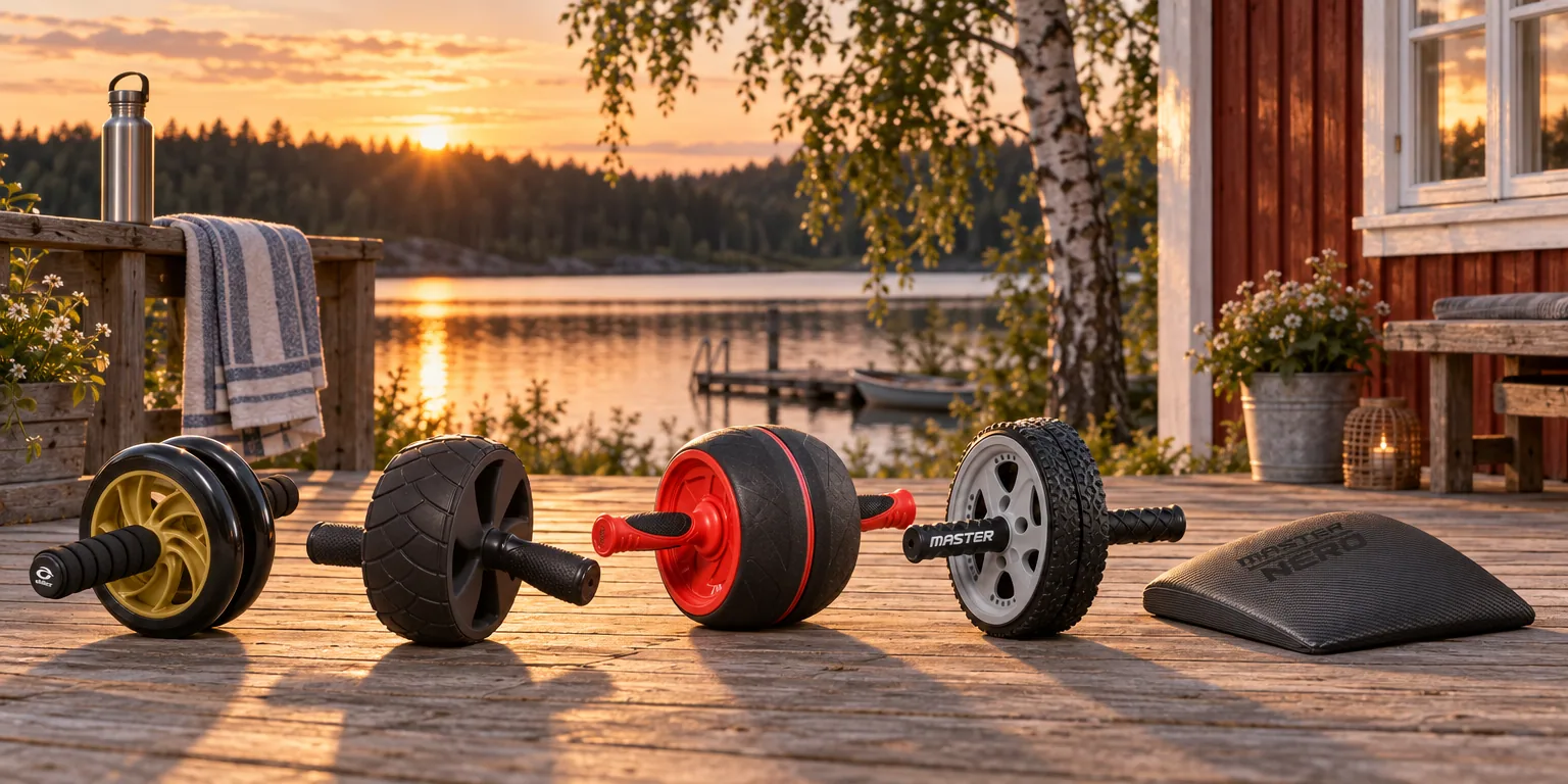 Testvinnarna från testet av magtränare: Abilica Ab Wheel, Iron Gym Speed Abs Pro, Gymstick Jumbo Ab Roller, Master Fitness Ab Wheel, Master Fitness Nero Abmat