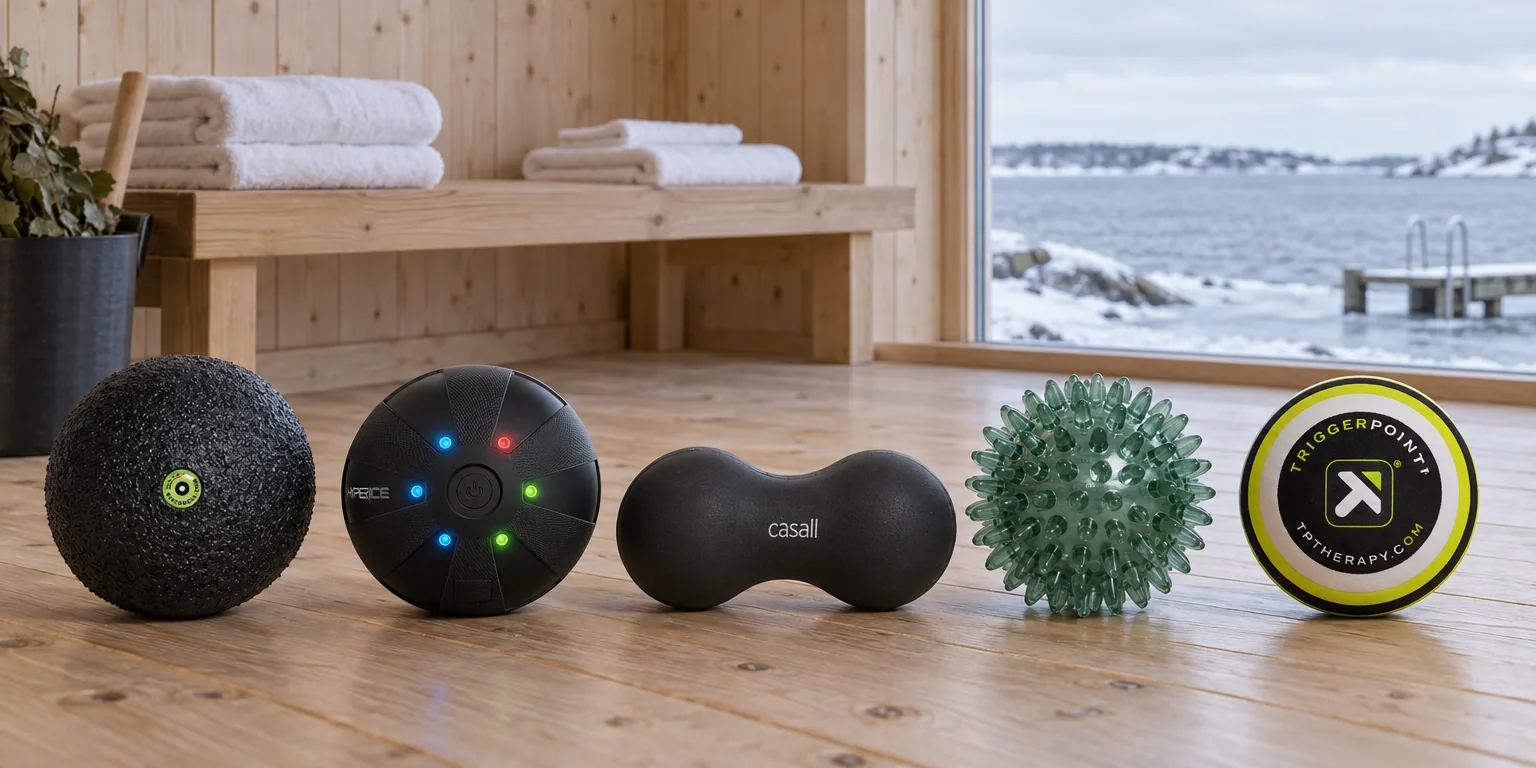 Testvinnarna från testet av massageboll: Blackroll Ball 08, Hyperice Hypersphere Go, Casall Peanut Ball, Casall Massage Ball 7 cm, TriggerPoint MB1