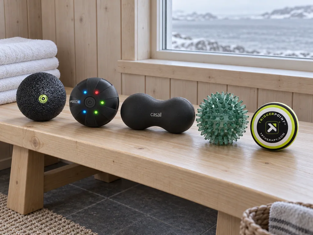 Olika sorters massageboll: de fem testade modellerna sida vid sida