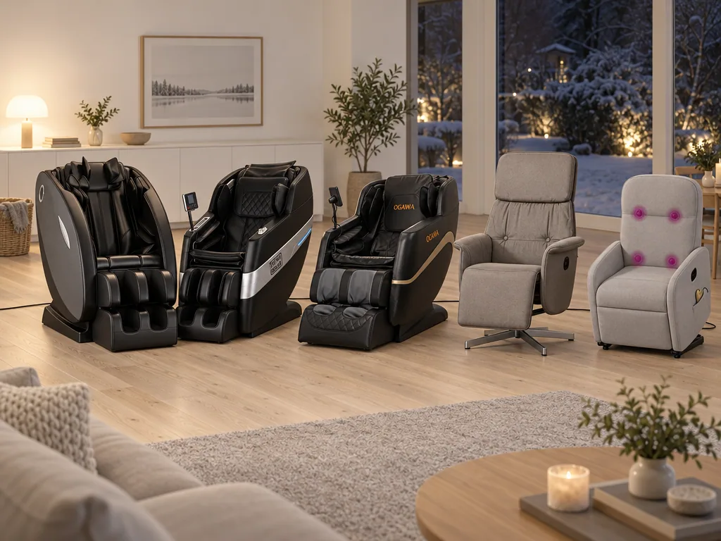 Olika sorters massagestol: de fem testade modellerna sida vid sida