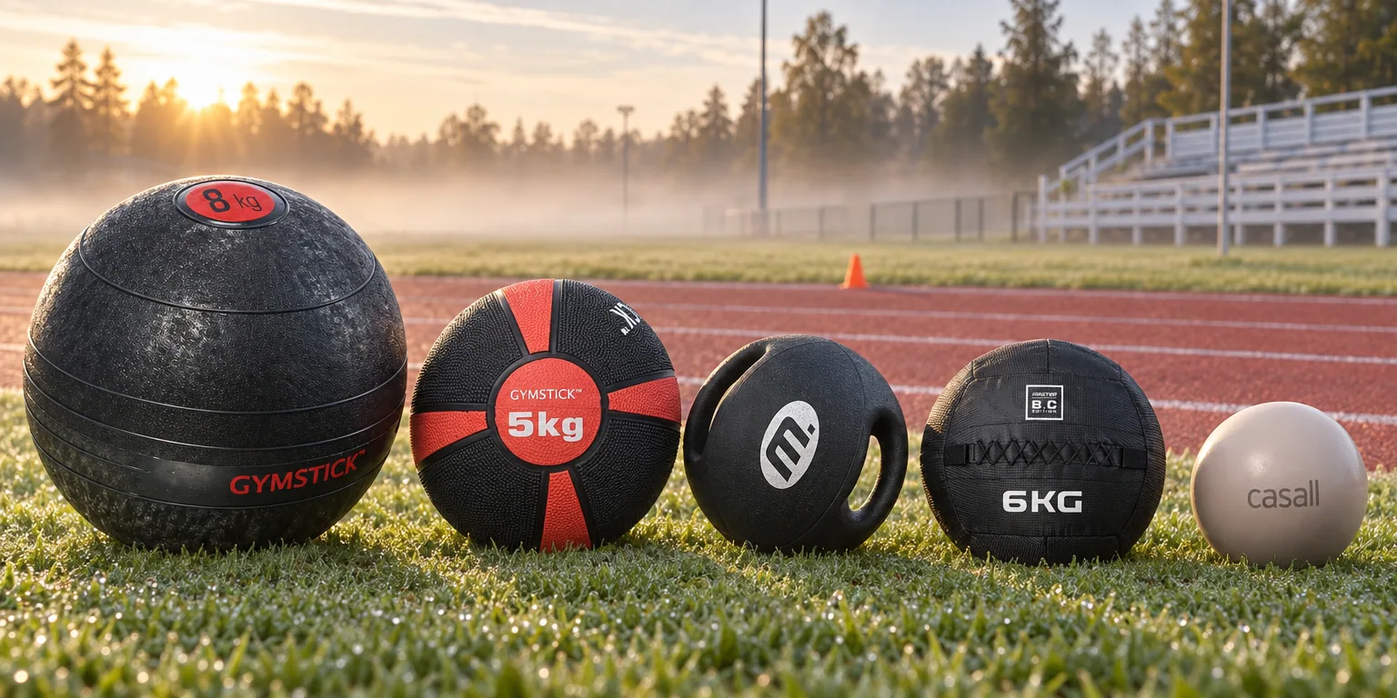Testvinnarna från testet av medicinboll: Gymstick Medicine Ball 5 kg, Master Fitness Medicinboll Grip 5 kg, Master Fitness B.C Wallball 6 kg, Gymstick Slam Ball 8 kg, Casall Träningsboll 18 cm 1 kg