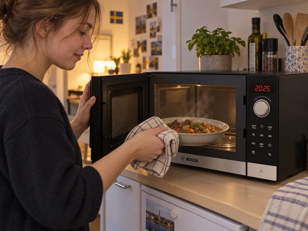 Användning mikrovågsugn: Bosch Series 2 FFL023MS2 i vardagen