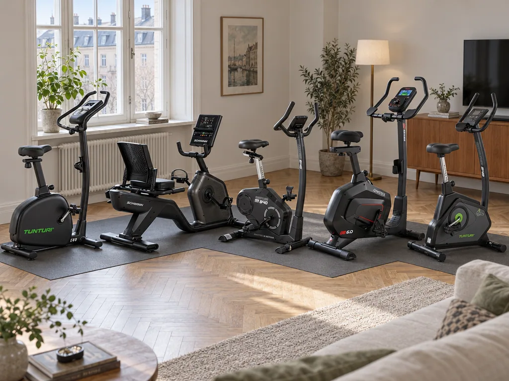 Olika sorters motionscykel: de fem testade modellerna sida vid sida