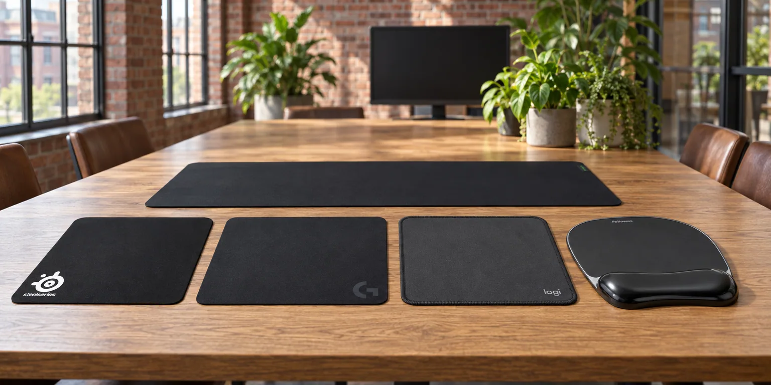 Testvinnarna från testet av musmatta: SteelSeries QcK, Razer Gigantus V2 XXL, Logitech G440, Logitech Mouse Pad Studio Series, Fellowes Crystals Gel