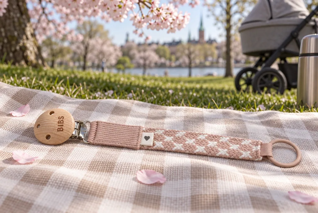 testx.se testar Bibs Pacifier Braid Blush/Ivory: napphållare bäst i test i vardagsmiljö