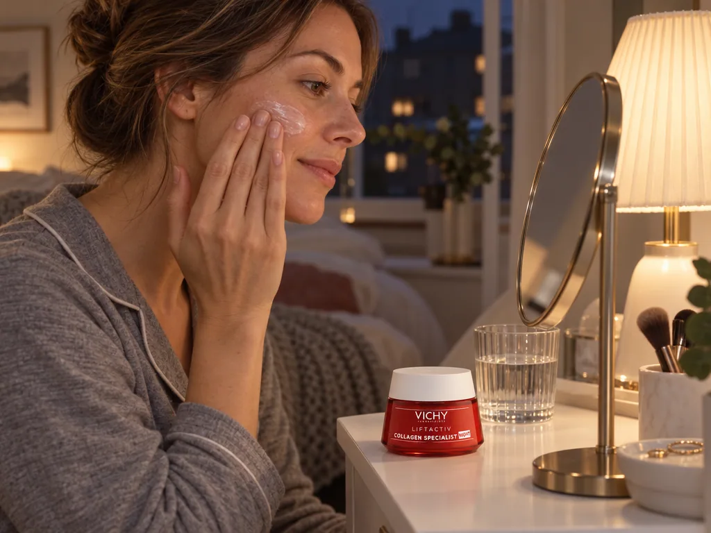 Användning nattkräm: Vichy Liftactiv Collagen Specialist Night i vardagen