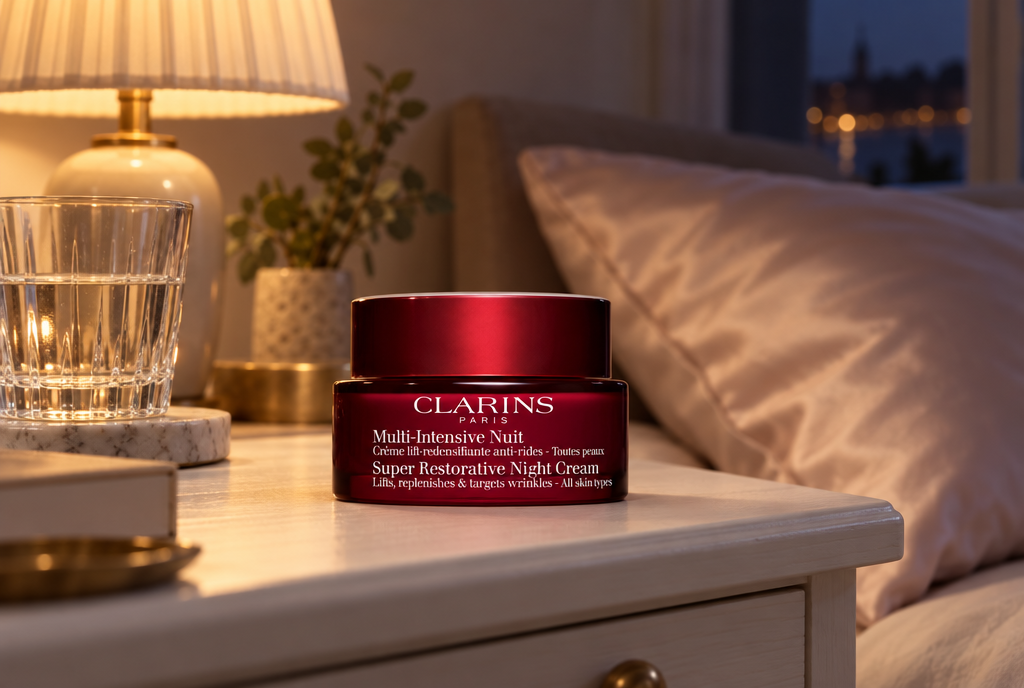 testx.se testar Clarins Super Restorative Night: bästa premiumvalet i vardagsmiljö
