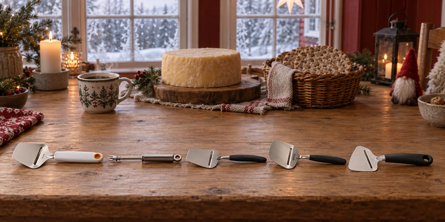 Testvinnarna från testet av osthyvel: Fiskars Functional Form Osthyvel, Rösle Wire Ostskärare, Bjørklund Amitto Allround, Boska Milano+, Gastromax Osthyvel 21,5 cm