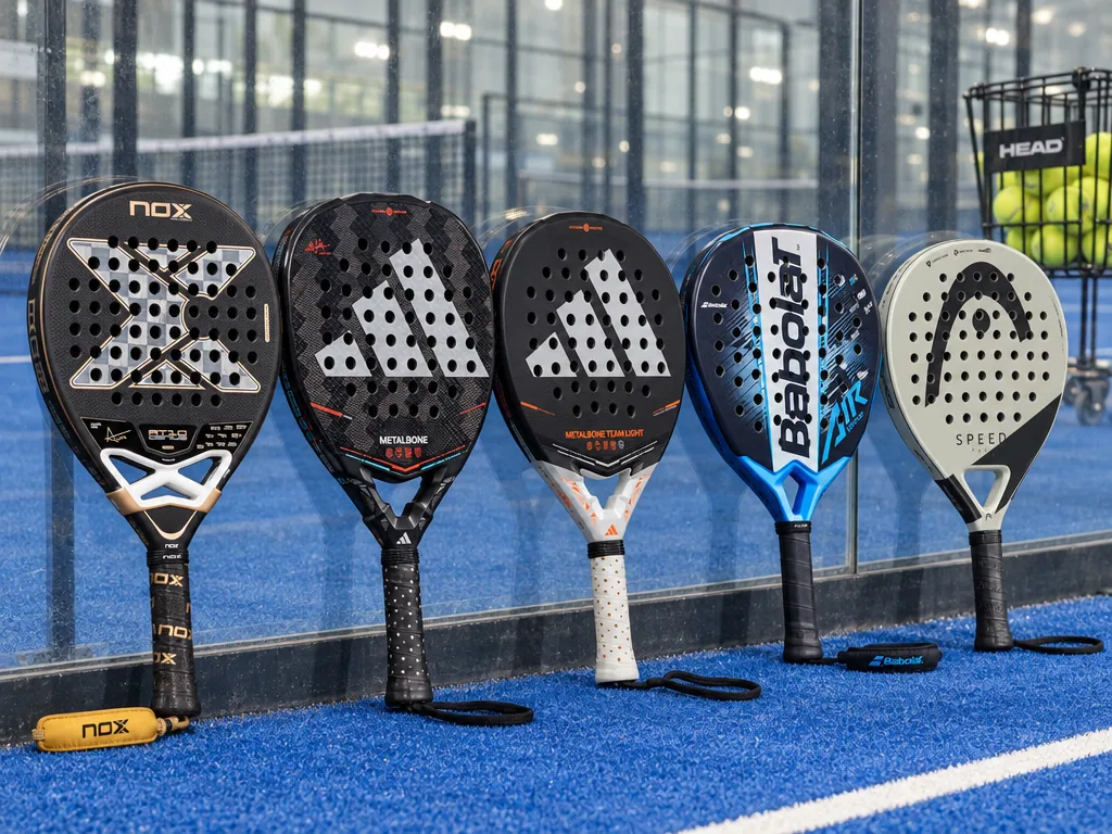 Olika sorters padelracket: de fem testade modellerna sida vid sida