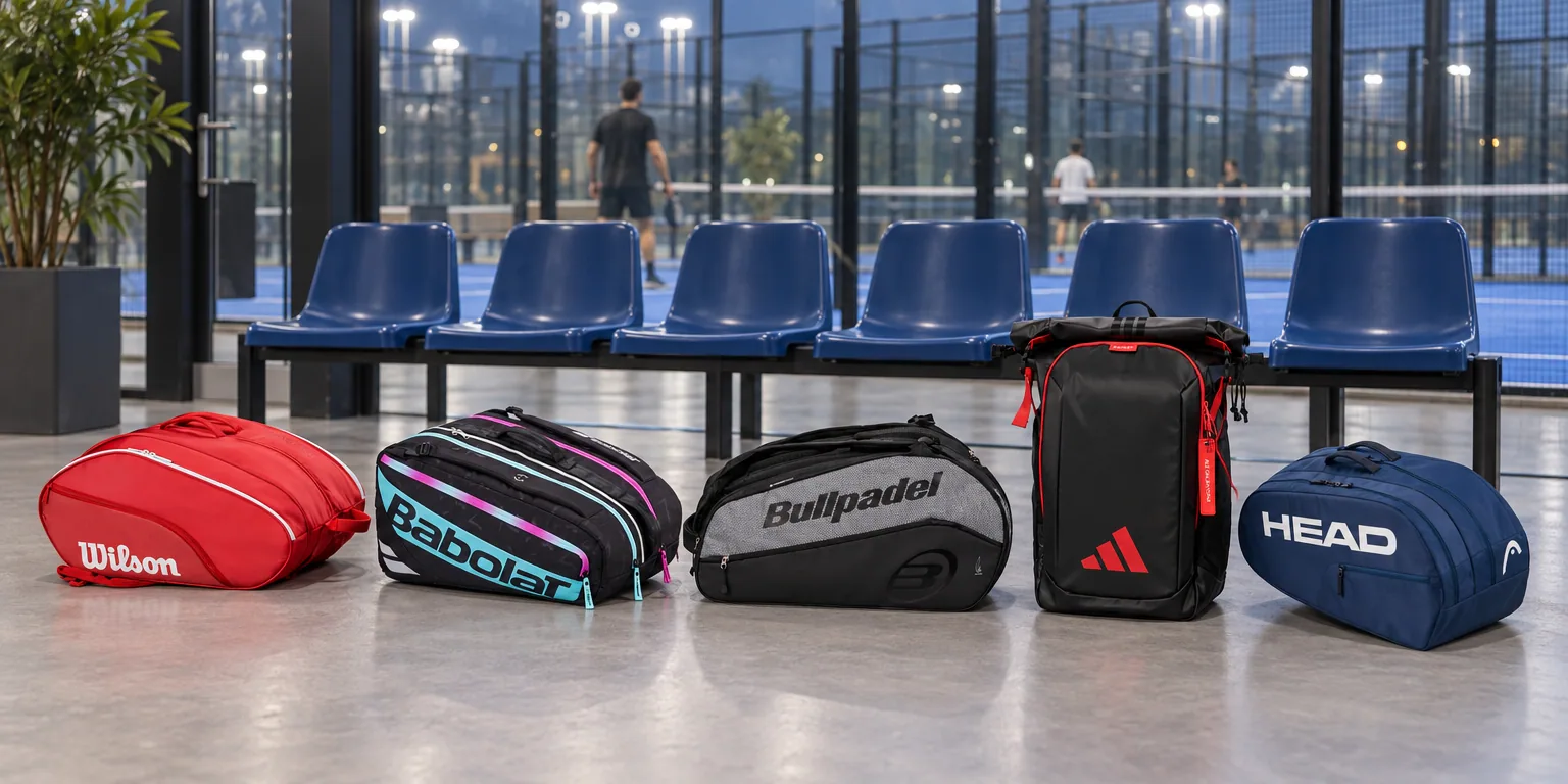 Testvinnarna från testet av padelväska: Wilson Padel Tour Bag 2025, Babolat RH Pro Padel Juan Lebrón, Bullpadel Vertex 2026, adidas Multigame 2026 Padelryggsäck, Head Base Padel Bag M