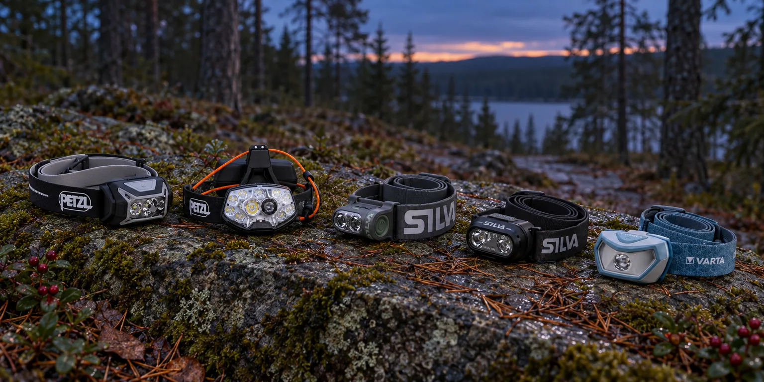 Testvinnarna från testet av pannlampa: Petzl Actik Core, Petzl NAO RL, Silva Trail Runner Free 2 Hybrid, Silva Smini, Varta Outdoor Sports H10 Pro