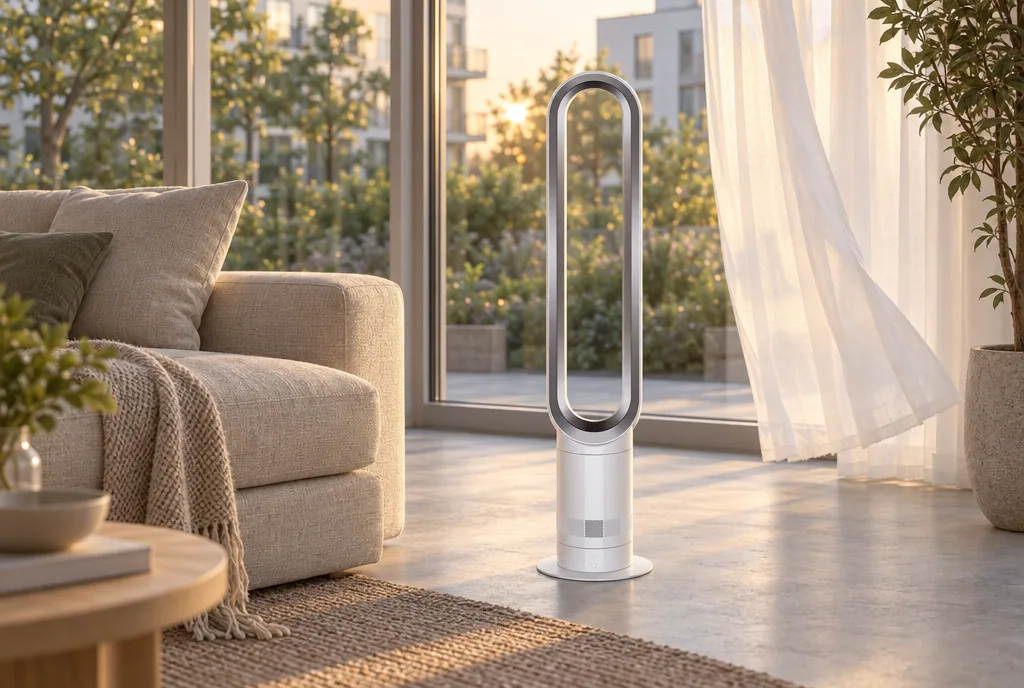 testx.se testar Dyson Cool AM07: pelarfläkt bäst i test i vardagsmiljö