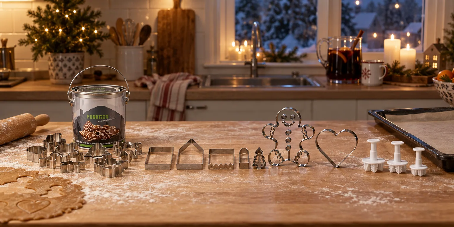 Testvinnarna från testet av pepparkaksform: Funktion utstickare 12 st i hink, ScrapCooking Pepparkakshus 5 delar, Patisse pepparkaksgubbe 21 cm, Westmark hjärta 6 cm, PME Mini Snowflake 3 st