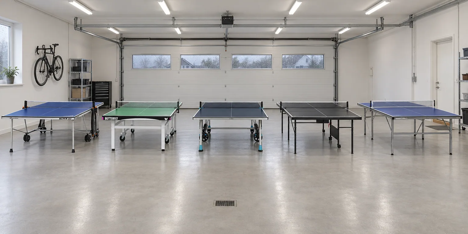 Testvinnarna från testet av pingisbord: Cornilleau Sport 100 Indoor, Butterfly Centrefold 25, Cornilleau 200X Sport Outdoor, Prosport Official Black Edition, SportMe Fällbart 180 x 90