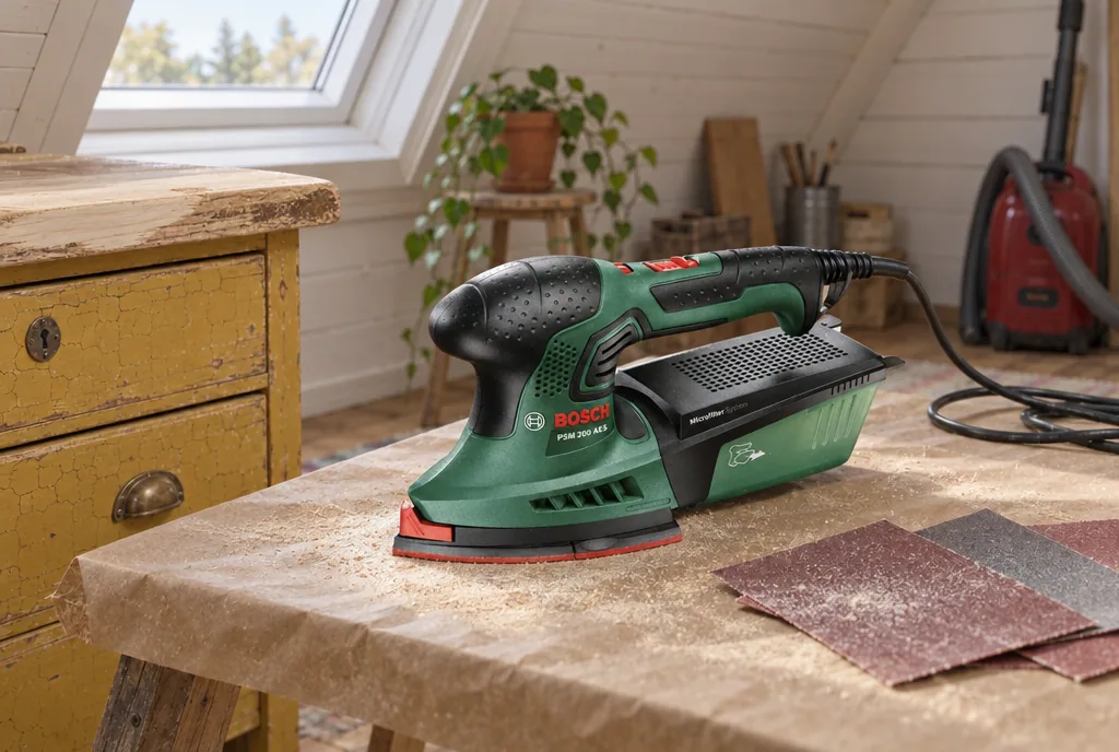 testx.se testar Bosch PSM 200 AES: bästa för hörn och detaljer i vardagsmiljö