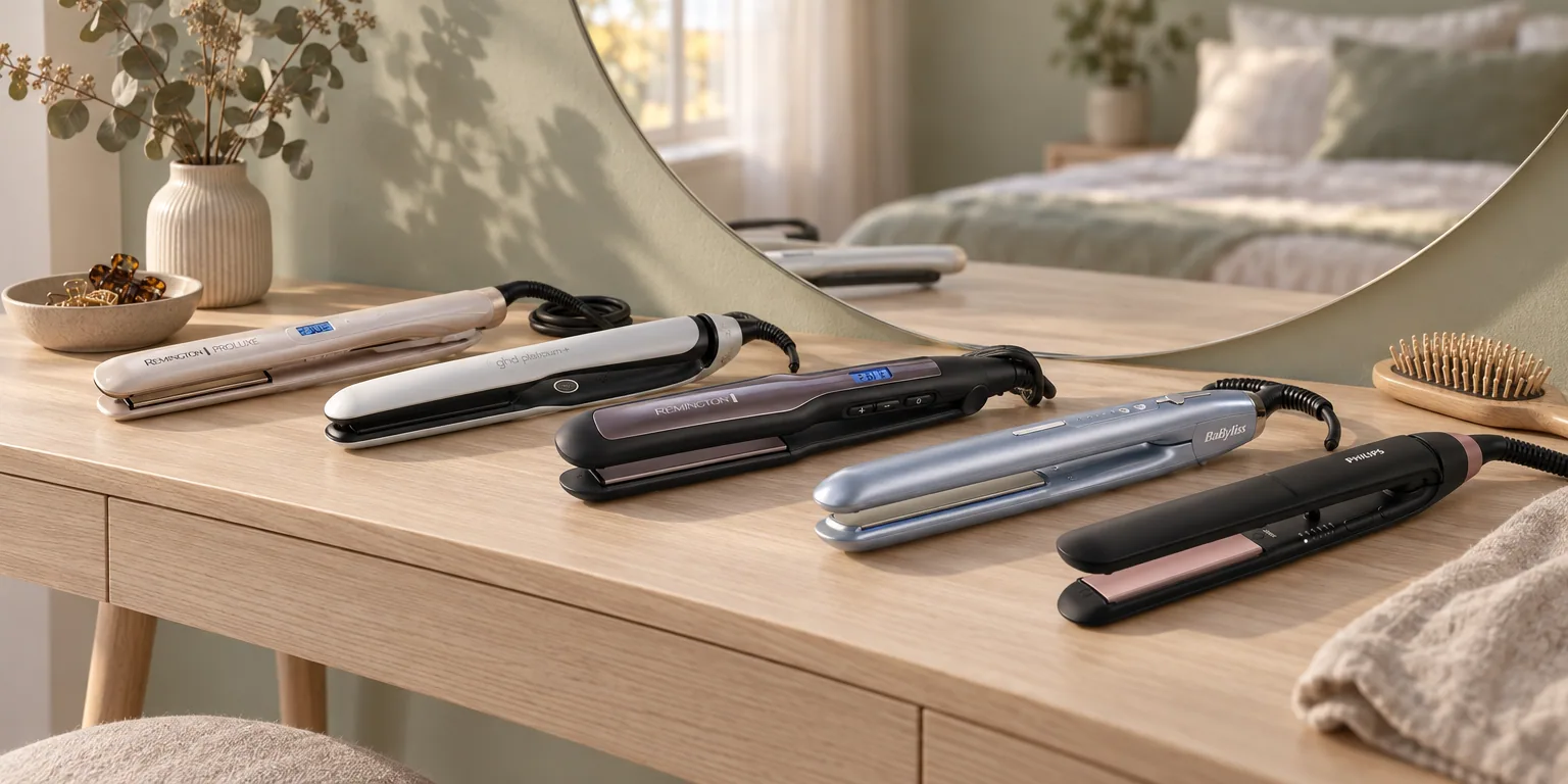 Testvinnarna från testet av plattång: Remington PROluxe S9100, GHD Platinum+, Remington Pro-Ceramic Extra S5525, Babyliss Hydro Fusion 235 ST573E, Philips StraightCare Essential BHS378