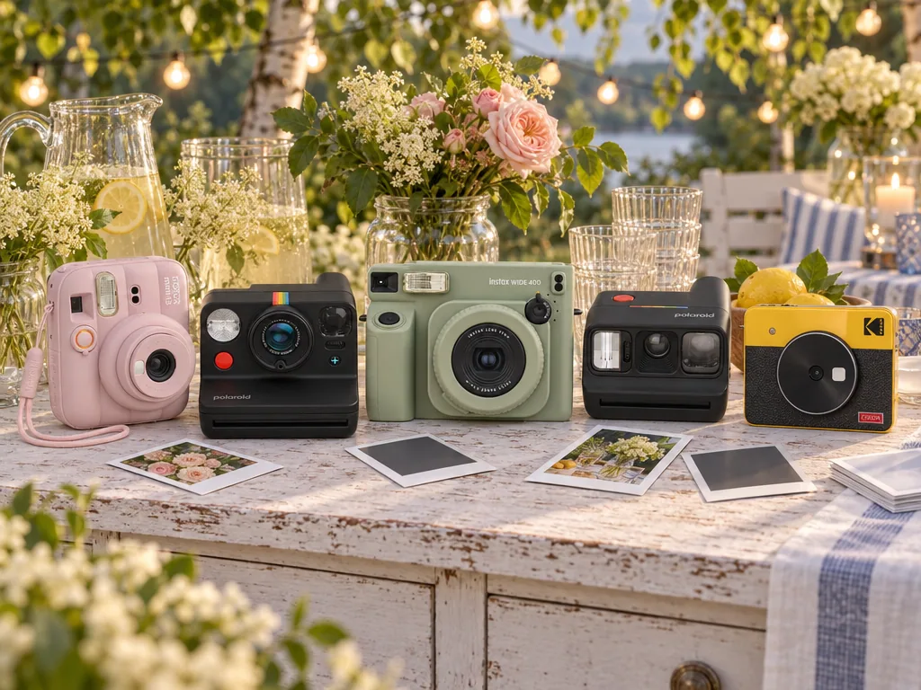 Olika sorters polaroidkamera: de fem testade modellerna sida vid sida