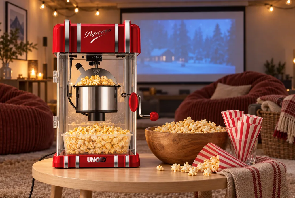 testx.se testar Unold Popcornmaker Retro 48535: bästa kittelmaskin med varmhållning i vardagsmiljö