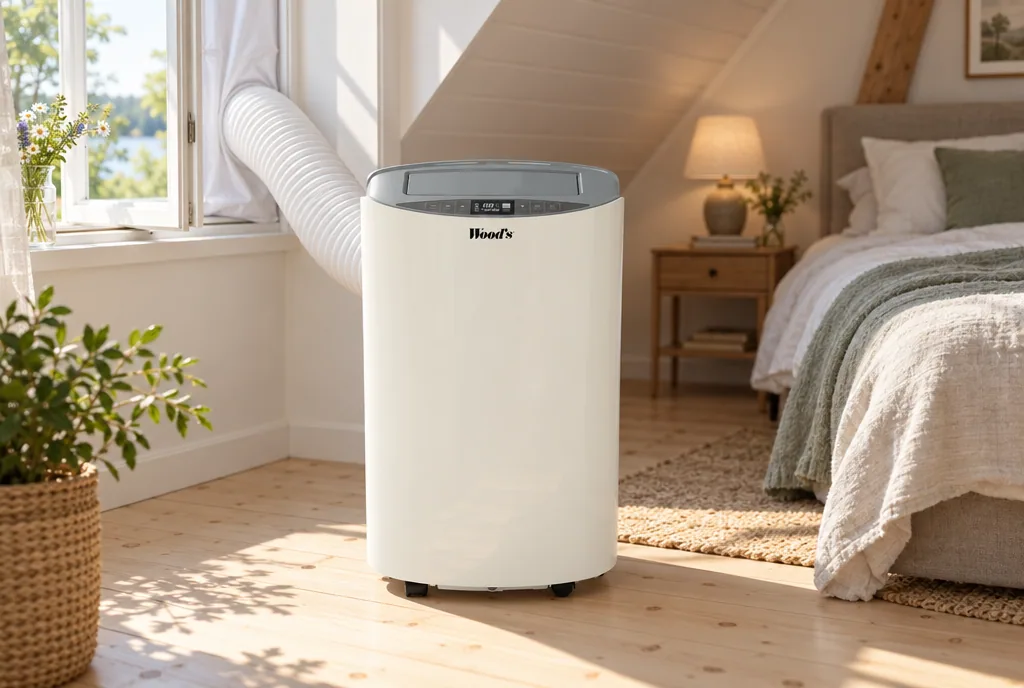 testx.se testar Wood's Cortina Silent 12K WiFi White: portabel ac bäst i test i vardagsmiljö