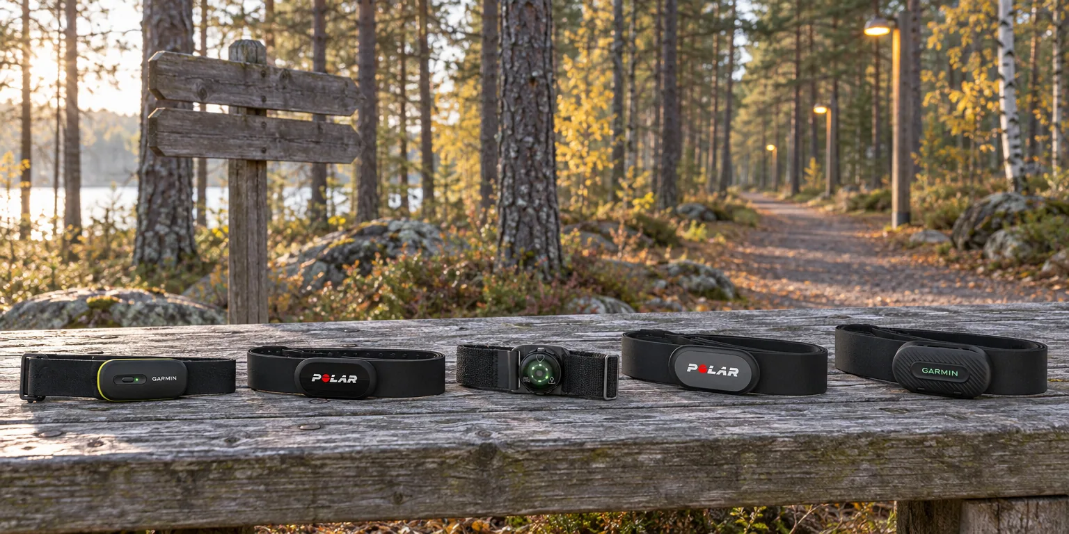 Testvinnarna från testet av pulsband: Garmin HRM 600, Polar H10, Polar Verity Sense, Polar H9, Garmin HRM-Fit