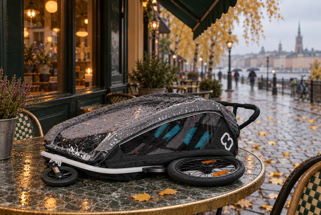 testx.se testar Hamax Traveller Regnskydd: bästa för cykelvagn i vardagsmiljö