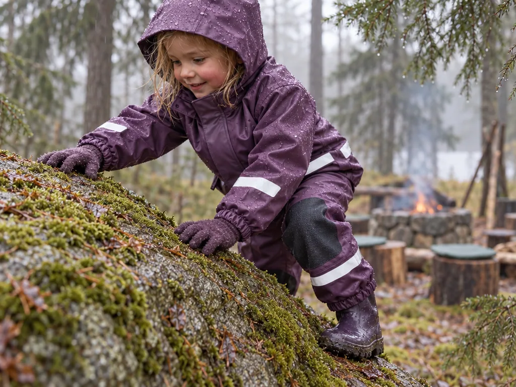 Användning regnställ barn: Didriksons Boardman Kids' Set Galon i vardagen