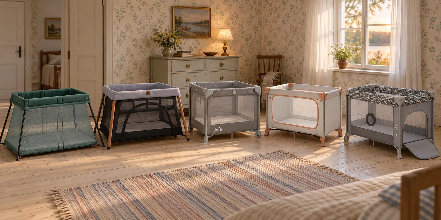 Testvinnarna från testet av resesäng: BabyBjörn Resesäng Light, Maxi-Cosi Iris², Joie Kubbie Sleep, Hauck Dream N Play Plus, Lionelo Stefi
