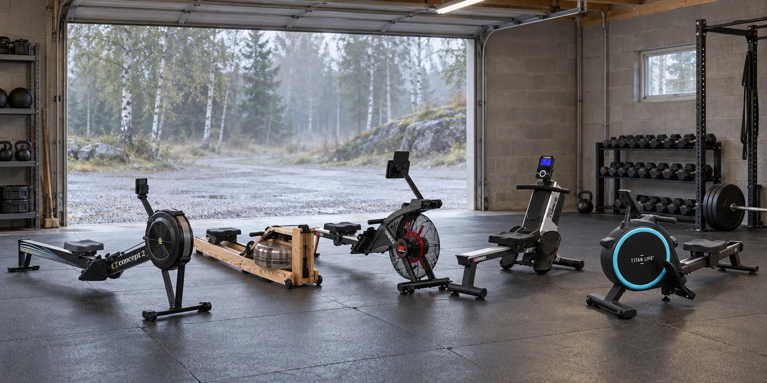 Testvinnarna från testet av roddmaskin: Concept2 RowErg, WaterRower Natural S4, Gymstick GR 6.0, Hammer Pro Force II, Titan Life Rower R36