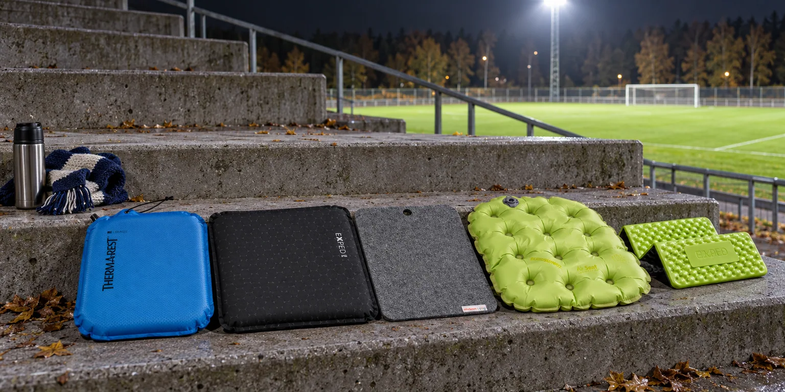 Testvinnarna från testet av sittunderlag: Therm-a-Rest Lite Seat, Exped Sit Pad, Woolpower Seat Pad Large, Sea to Summit Air Seat Insulated, Exped Flex Sit Pad