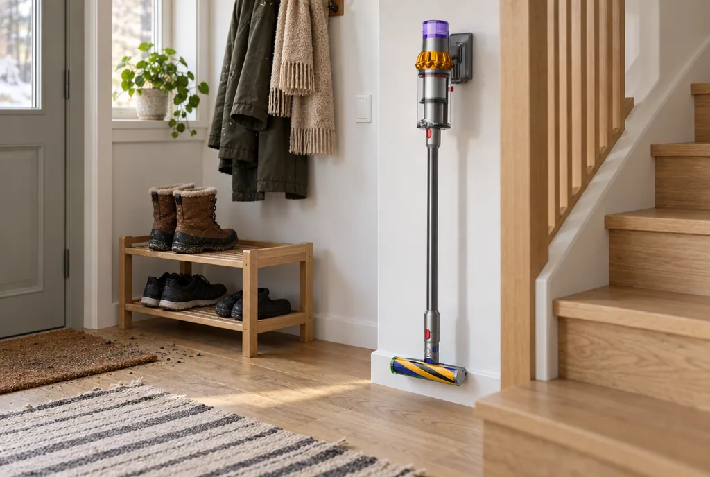 testx.se testar Dyson V15 Detect Absolute Grå: skaftdammsugare bäst i test i vardagsmiljö
