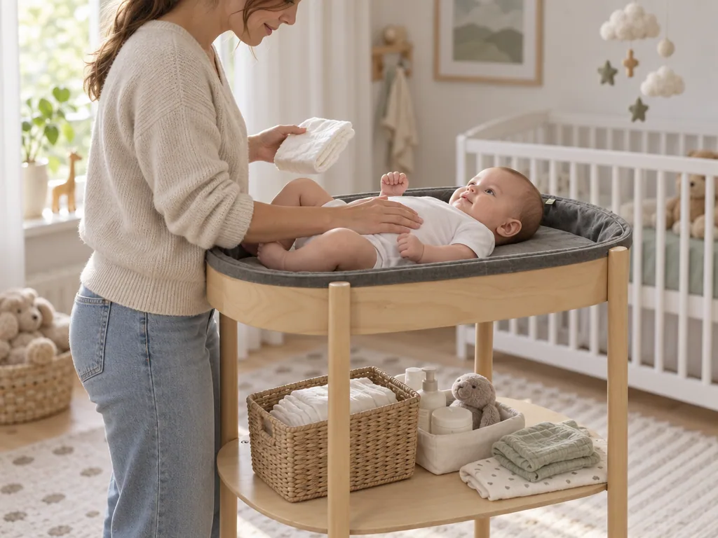 Användning skötbord: Stokke Sleepi Skötbord i vardagen