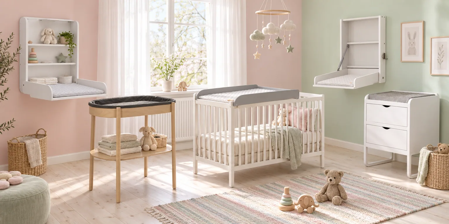 Testvinnarna från testet av skötbord: Stokke Sleepi Skötbord, Nofred Form Skötbord, Sebra Väggskötbord, BabyDan Sofie Väggskötbord, Roba Style Sängskötbord