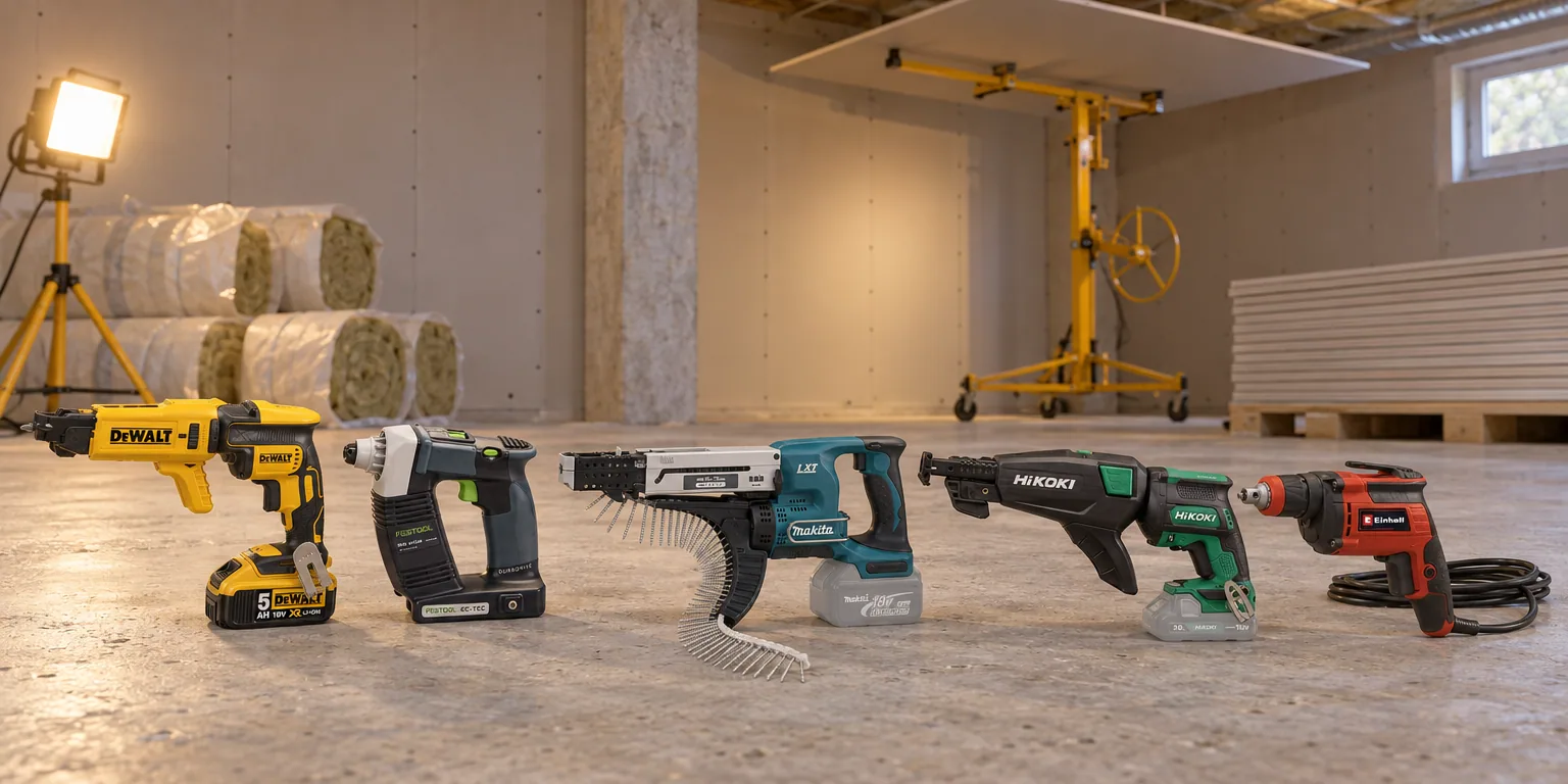 Testvinnarna från testet av skruvautomat: Dewalt DCF620P2K, Festool DWC 18-2500, Makita DFR750Z, Hikoki W18DA, Einhell TC-DY 710 E