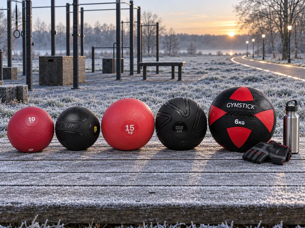 Olika sorters slam ball: de fem testade modellerna sida vid sida