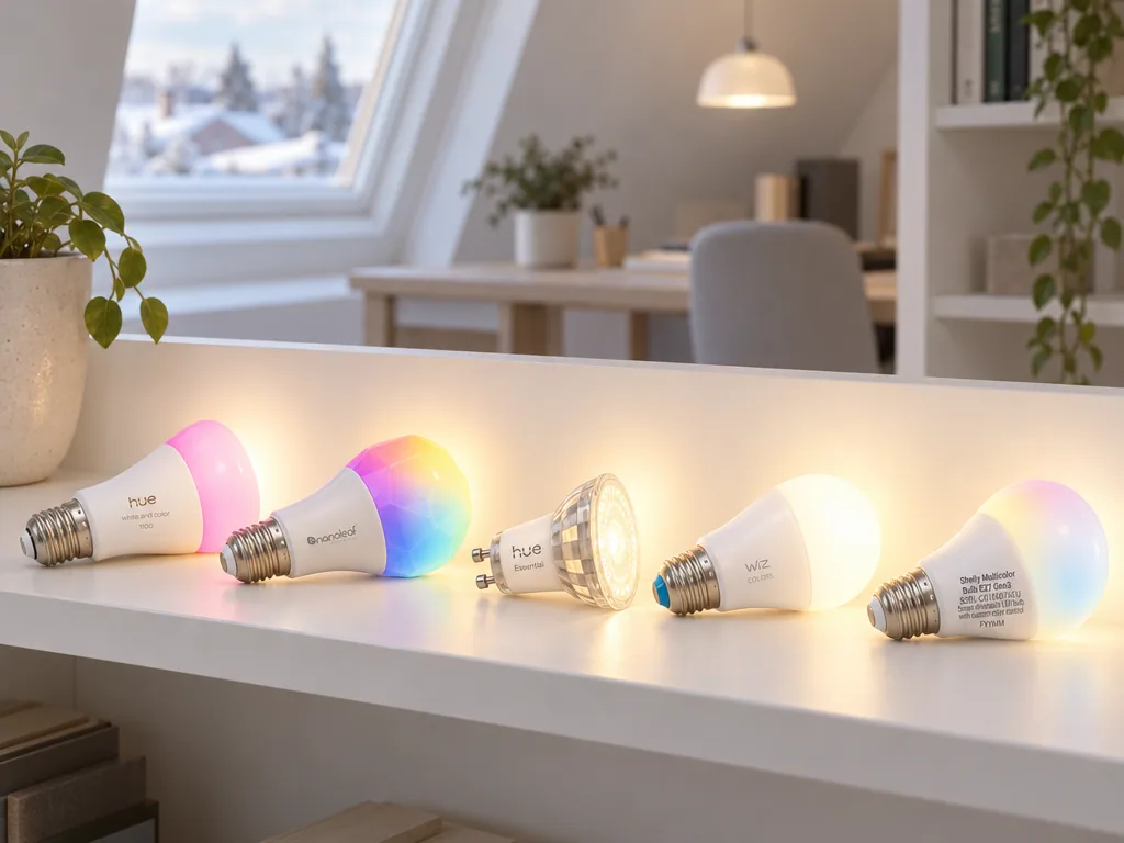 Olika sorters smart lampa: de fem testade modellerna sida vid sida