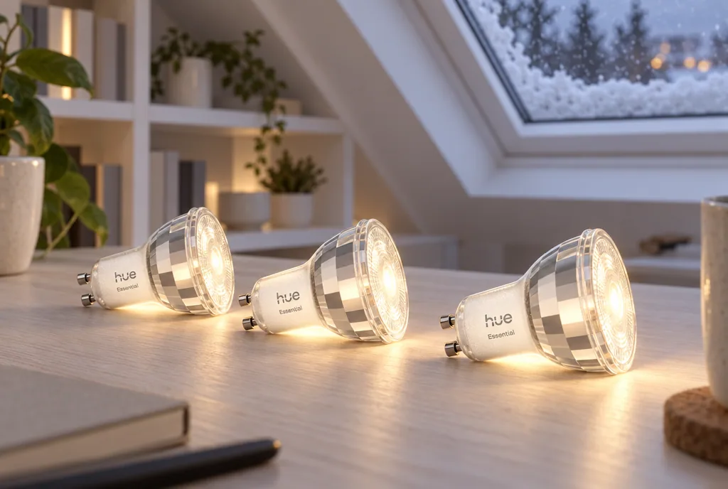 testx.se testar Philips Hue Essential GU10 3-pack: bästa gu10-spotlighten i vardagsmiljö