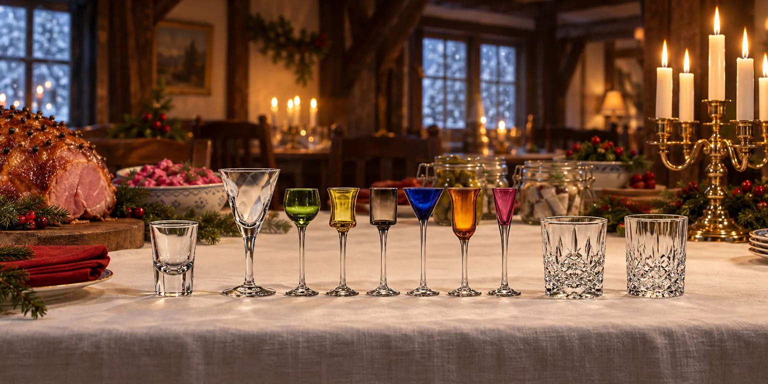 Testvinnarna från testet av snapsglas: Rosendahl Grand Cru 4 cl 6-pack, Kosta Boda Château 6 cl, Lyngby Glas färgade på fot 6-pack, Nachtmann Noblesse 5,5 cl 4-pack, Aida Harvey 3,7 cl 4-pack