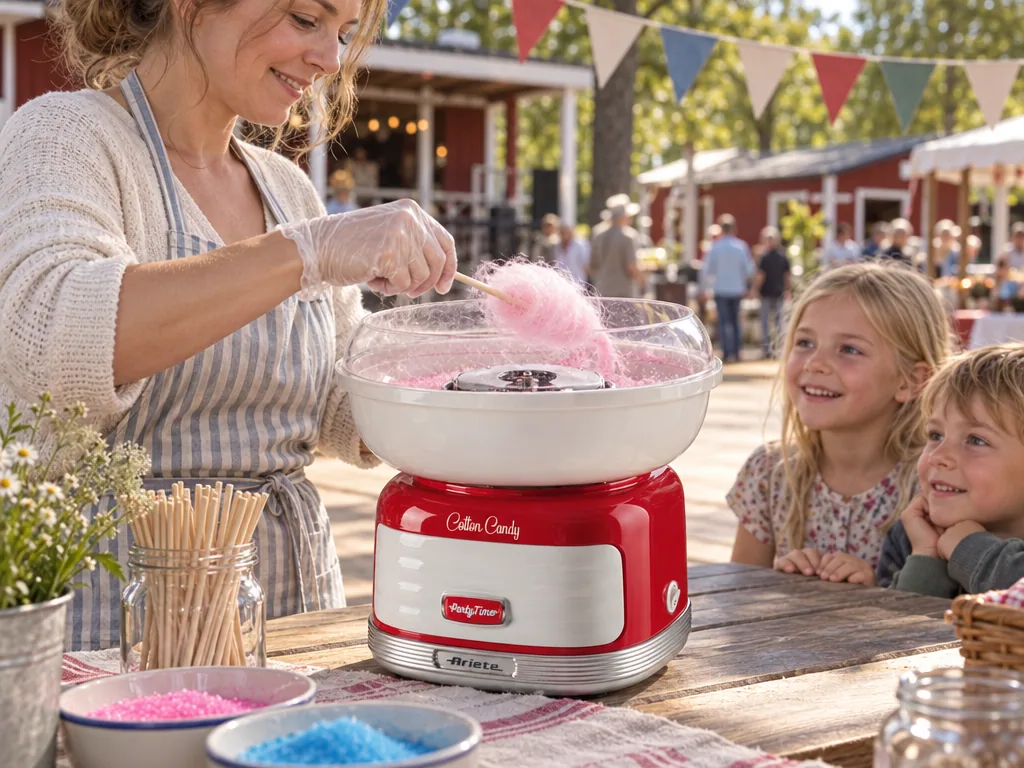 Användning sockervaddsmaskin: Ariete Party Time 2973 i vardagen