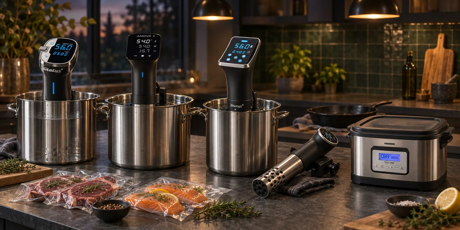 Testvinnarna från testet av sous vide: Steba SV 50, Anova Precision Cooker Pro AN600-EU00, Steba SV 80, Caso SV 400, Melissa 520W