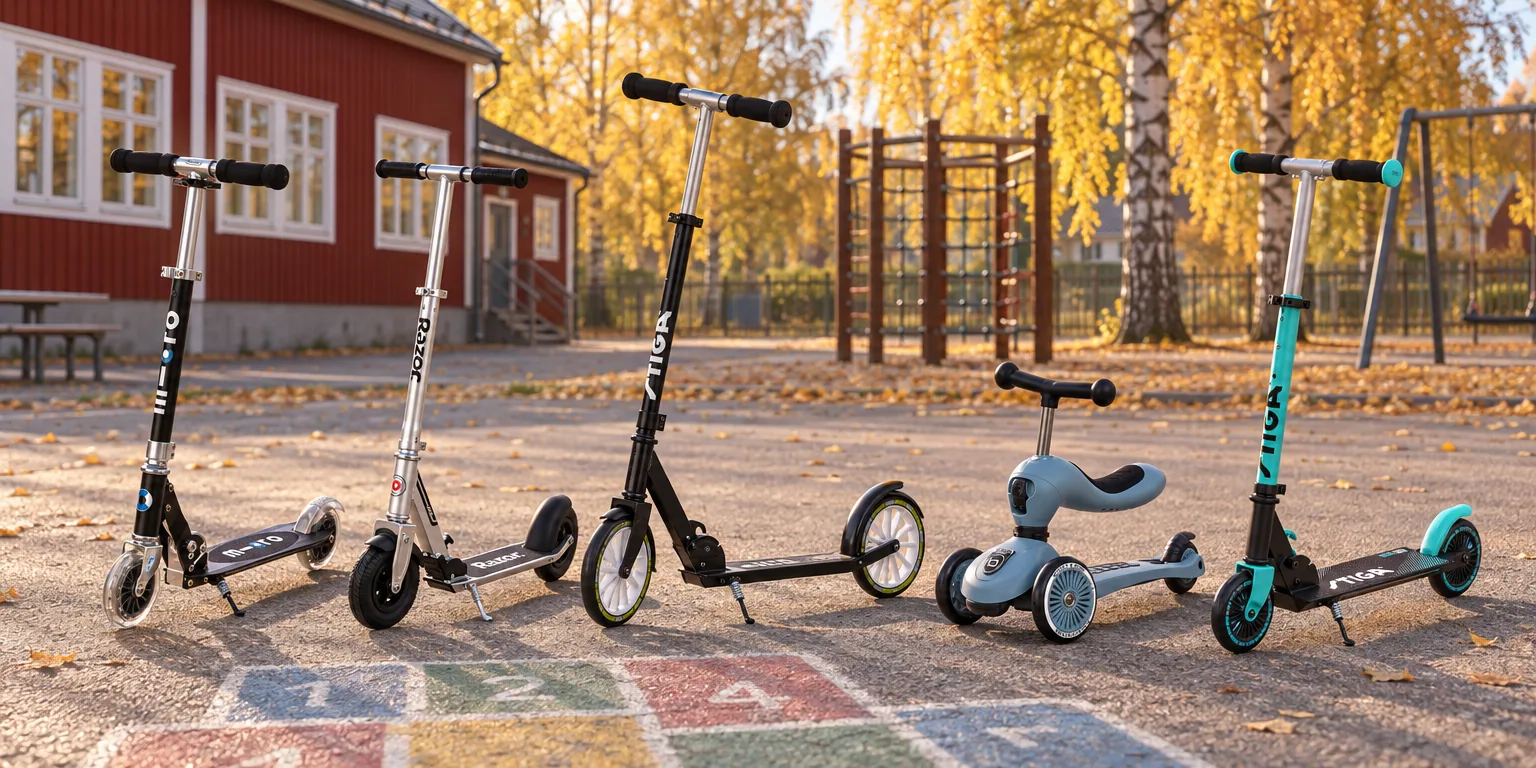 Testvinnarna från testet av sparkcykel: Micro Sprite, Razor A5 Air, STIGA Route 2 200-S, Scoot and Ride Highwaykick 1, STIGA Comet 2 120-S