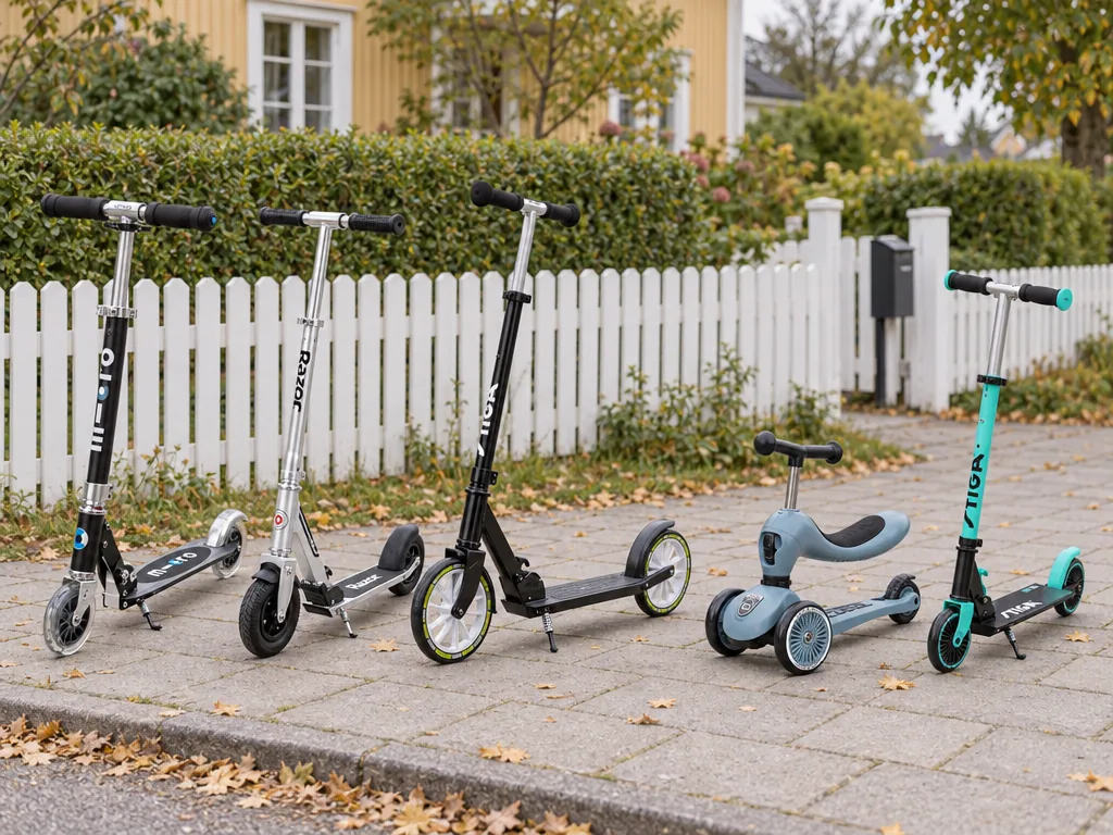 Olika sorters sparkcykel: de fem testade modellerna sida vid sida