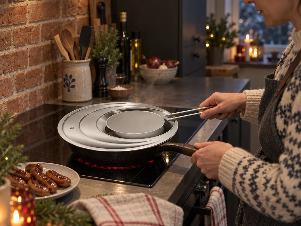 Användning stänkskydd stekpanna: WMF Stänklock 28 cm i vardagen